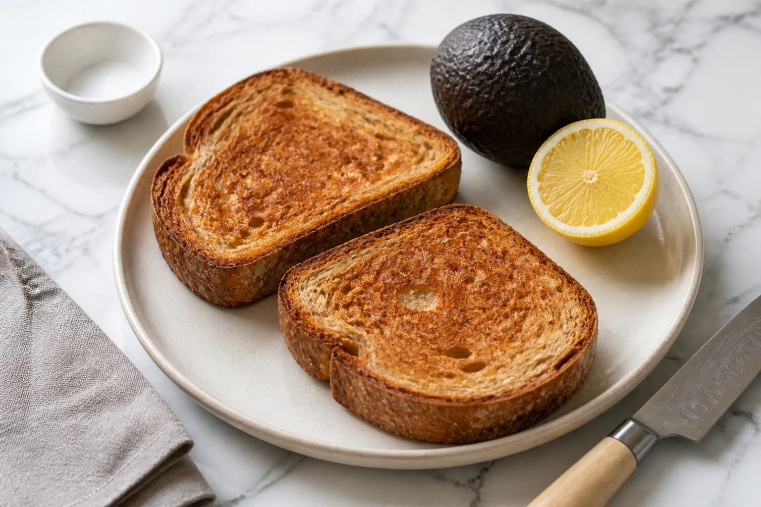 Tranches de pain de campagne dorées au grille-pain
