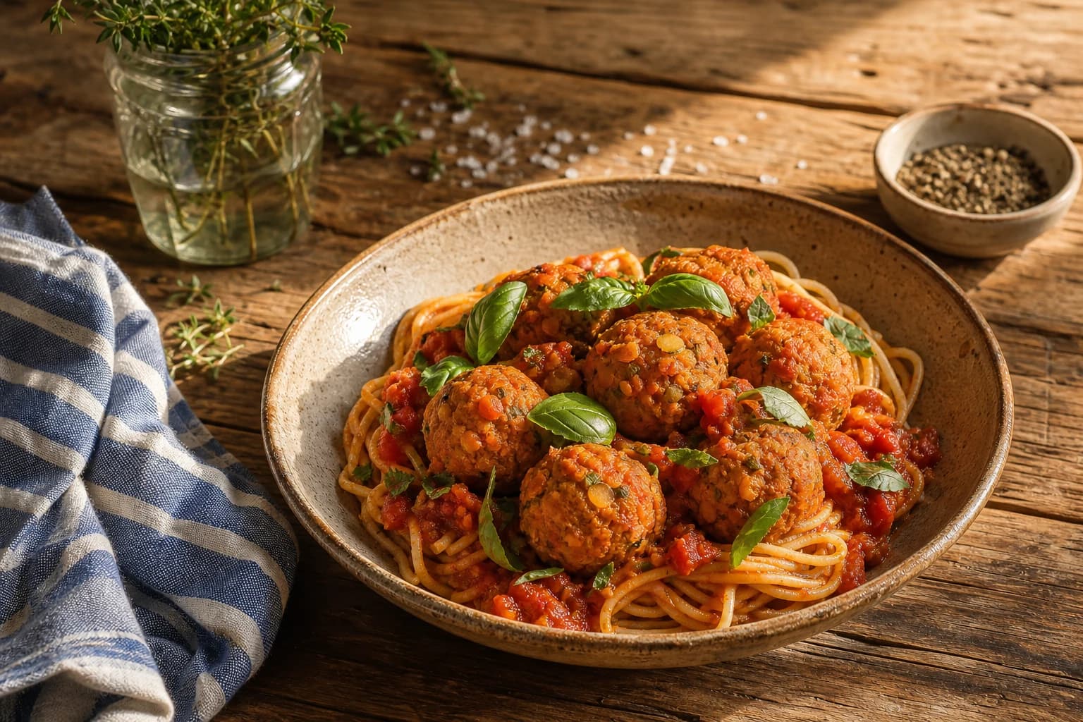 Boulettes vegan sauce tomate, fondantes et inratables