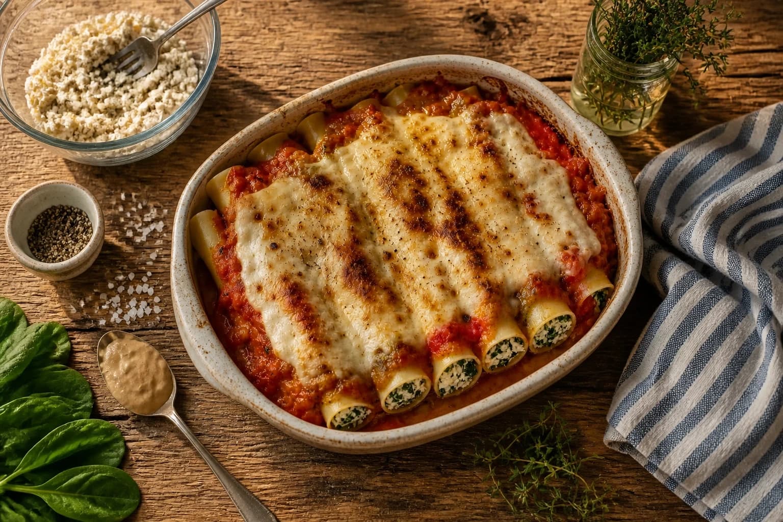 Préparation de la ricotta d'amande maison avec tofu émietté et épinards
