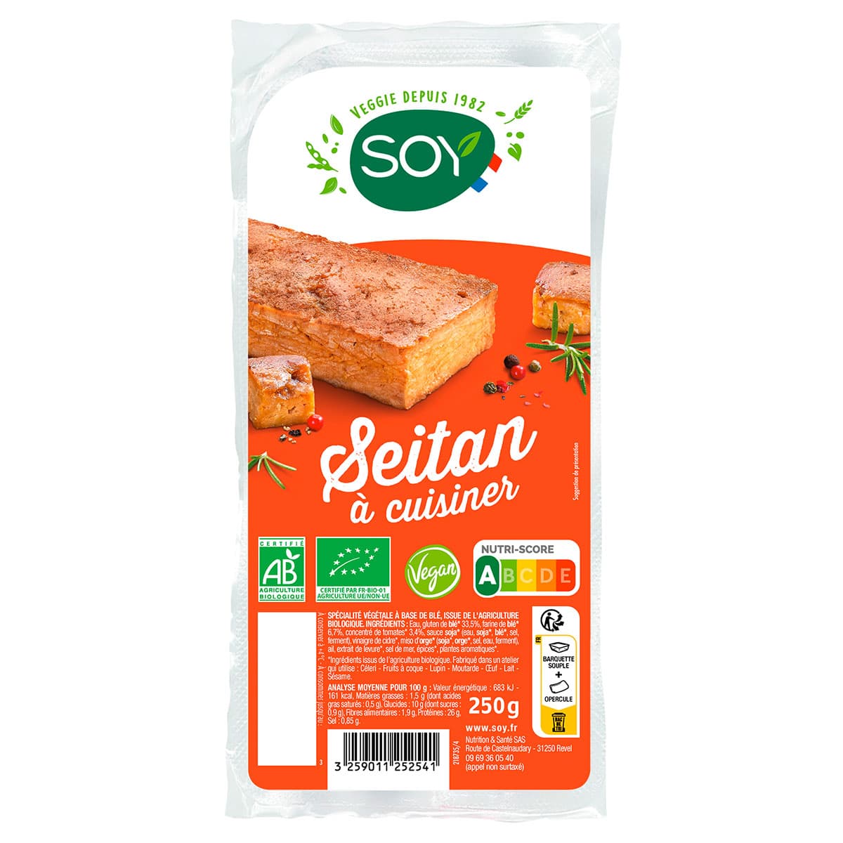 Seitan à cuisiner bio 250g - Soy