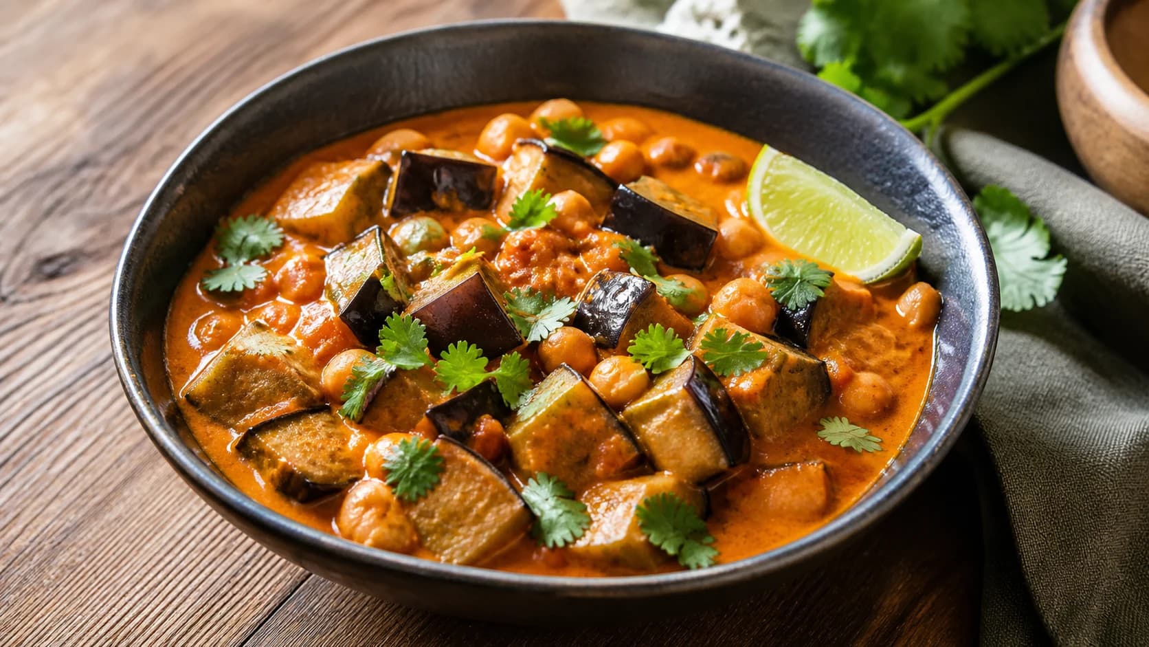 Curry d’aubergines vegan : fondant et parfumé