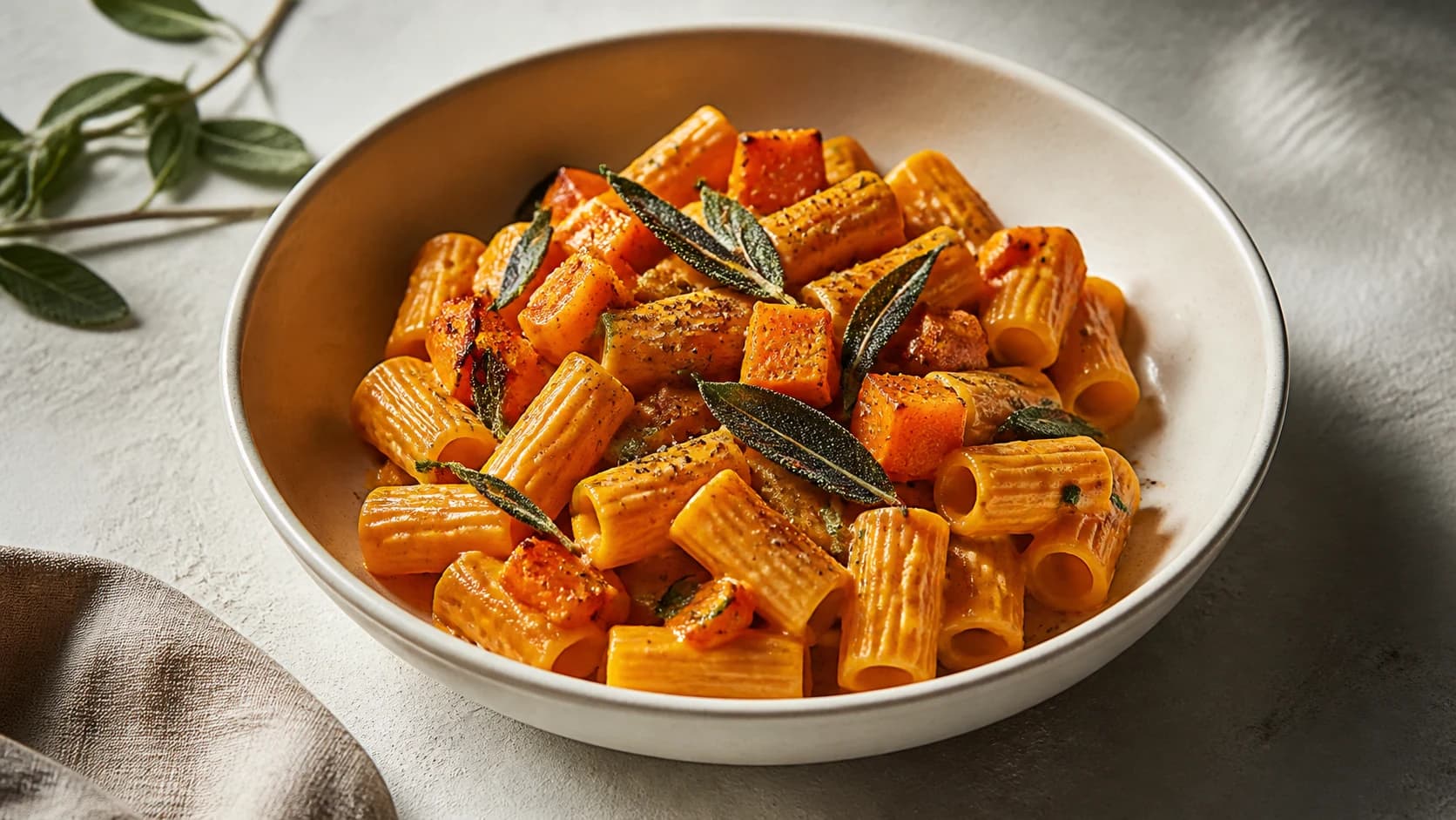 Pâtes à la courge butternut : sauce ultra crémeuse