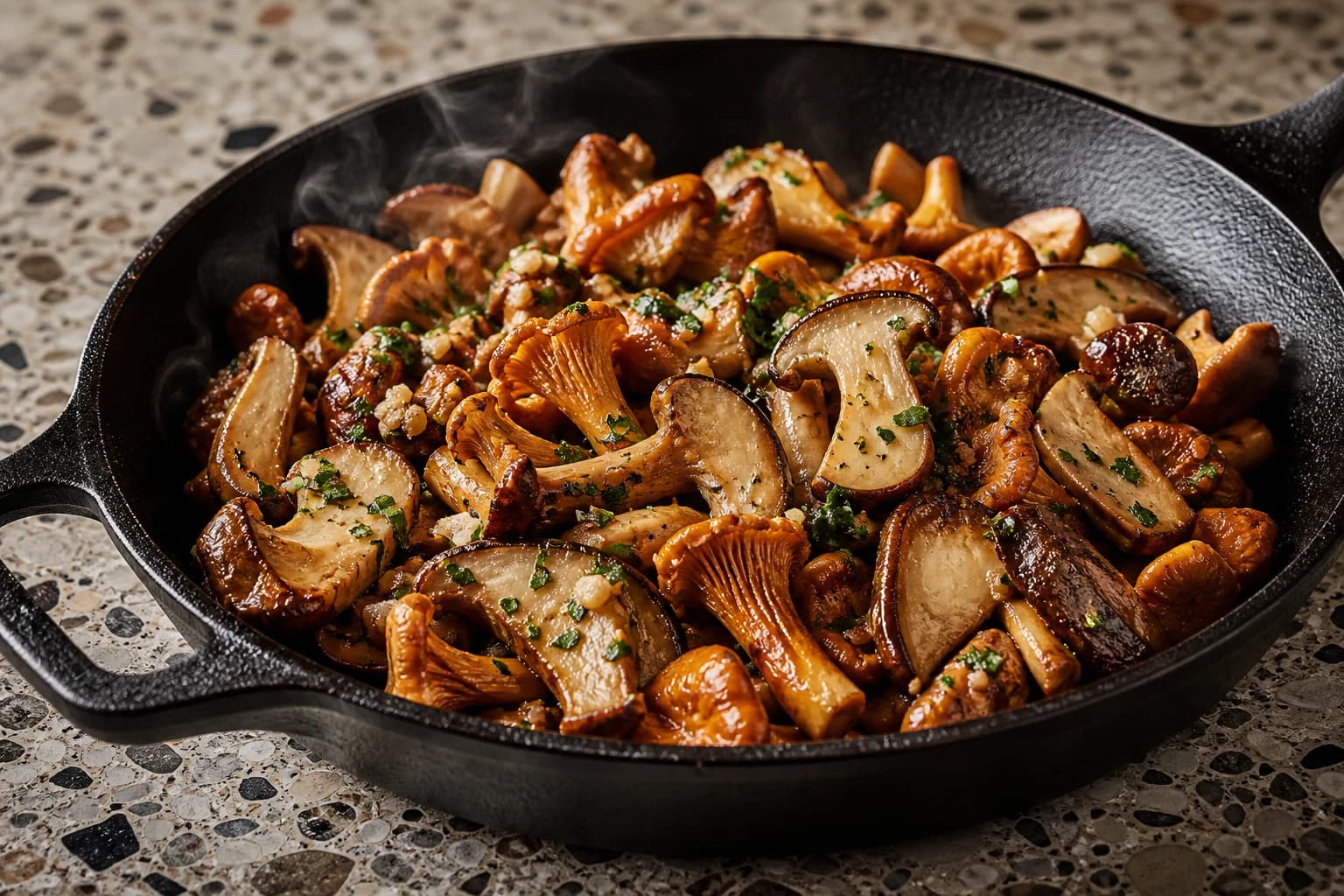 Poêlée de champignons vegan : la persillade dorée