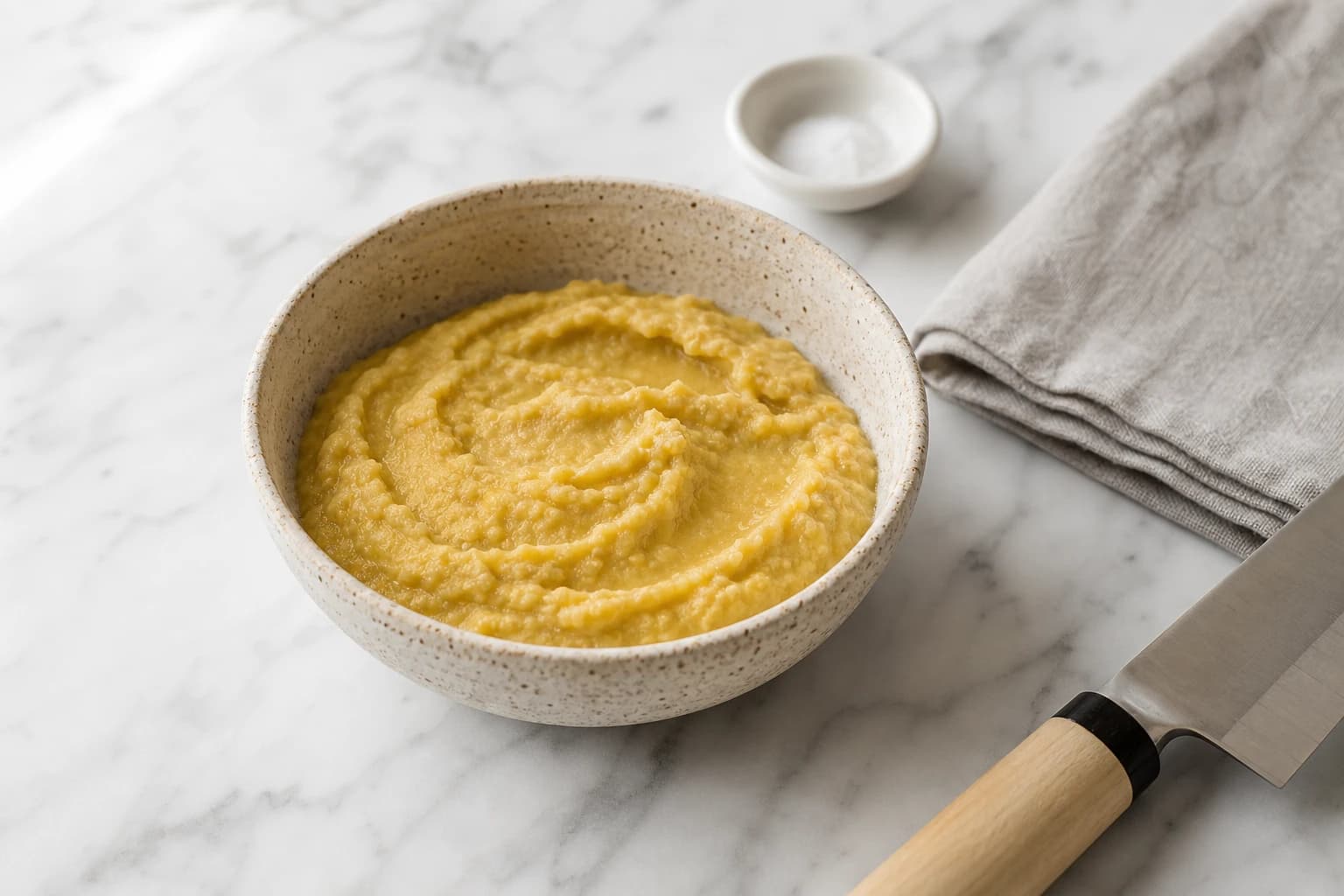 Purée de pois cassés vegan, crémeuse et réconfortante
