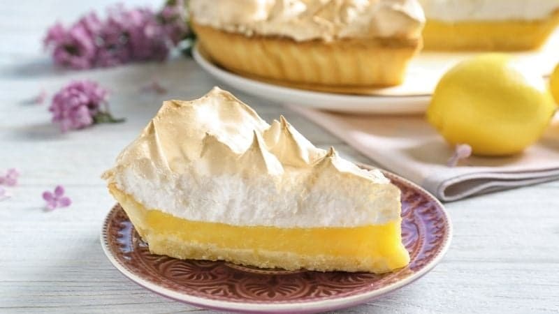 Une part de Tarte Au Citron Vegan dans une assiette pour un dessert gourmand