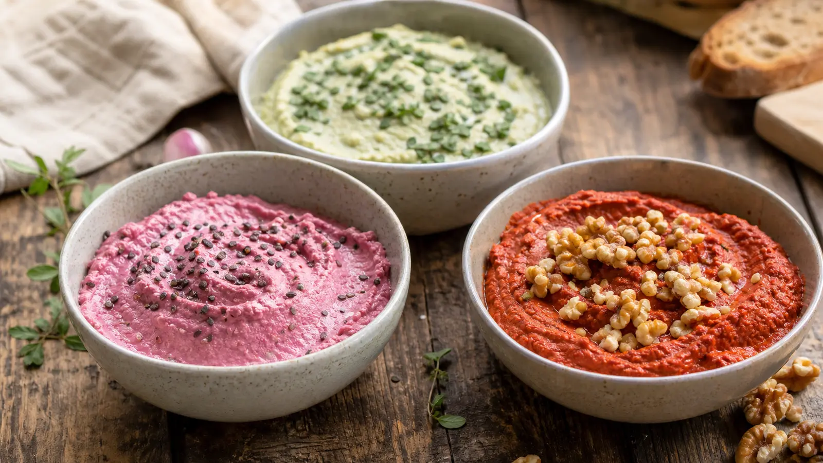 Mixer les haricots blancs aux herbes pour la recette trio de tartinades vegan pour l apero