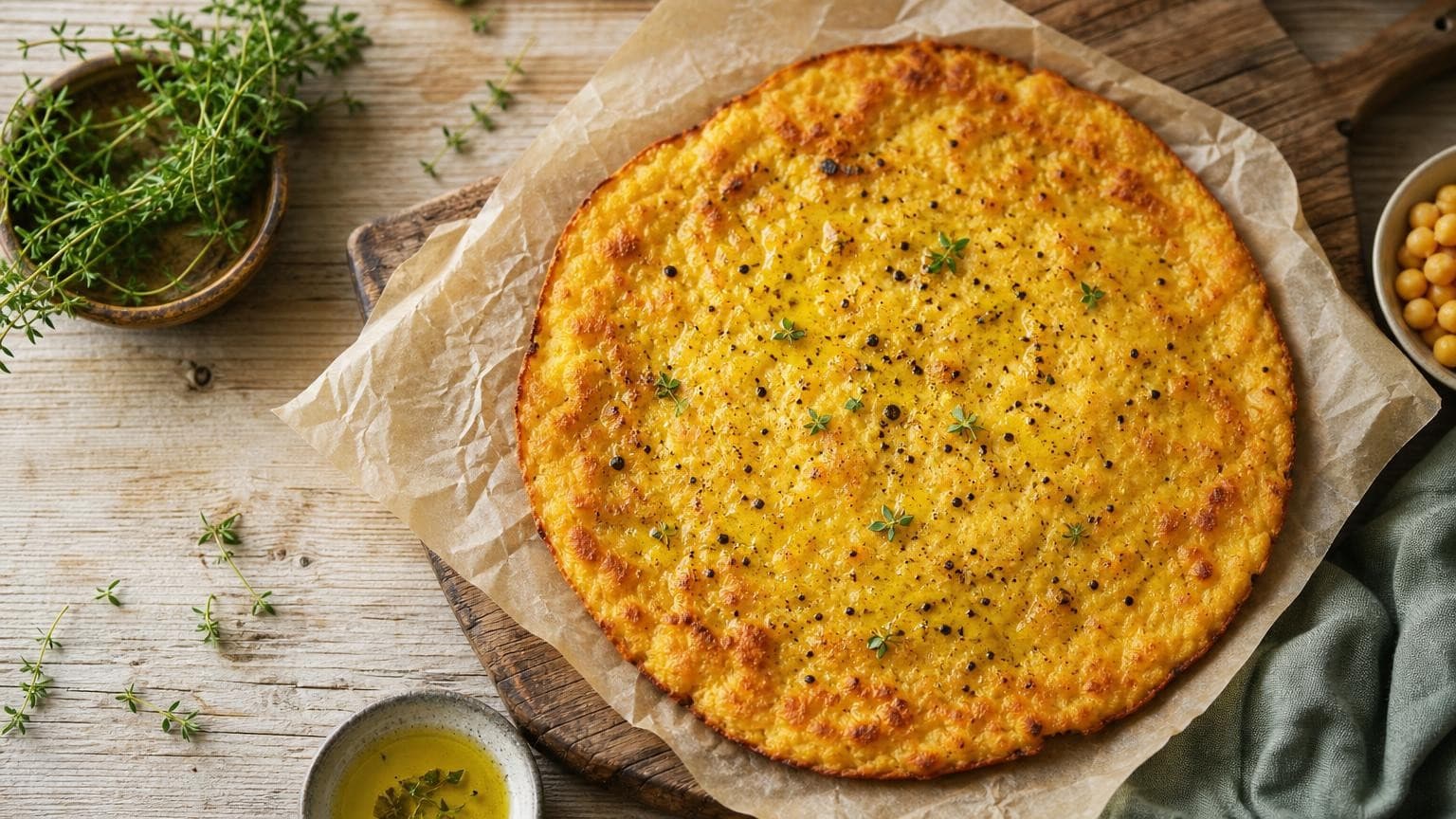 Recette de la socca, galette de pois chiche dorée