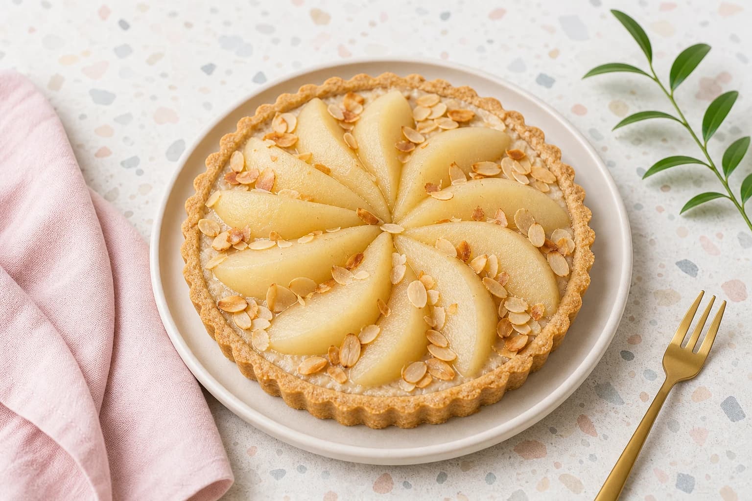 Amandine aux poires vegan : la tarte fondante inratable
