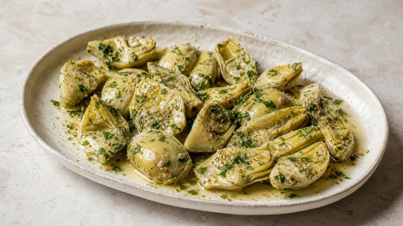 Artichauts séchés et marinade citronnée
