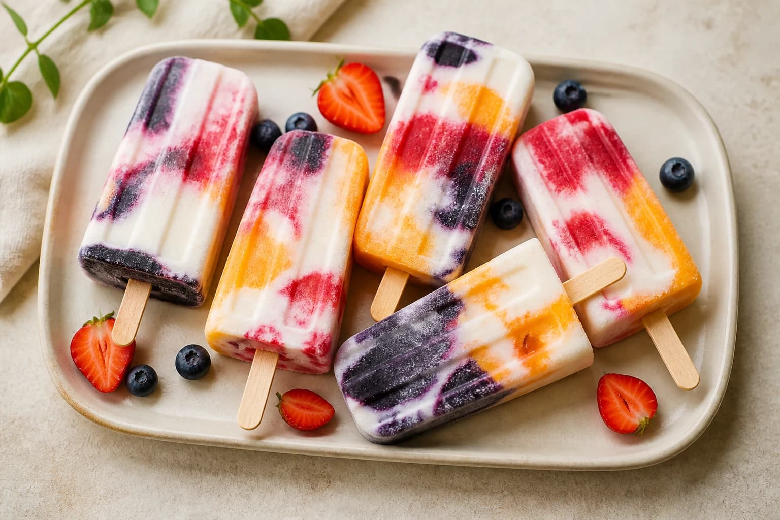 Bâtonnets glacés aux fruits vegan, ultra fruités