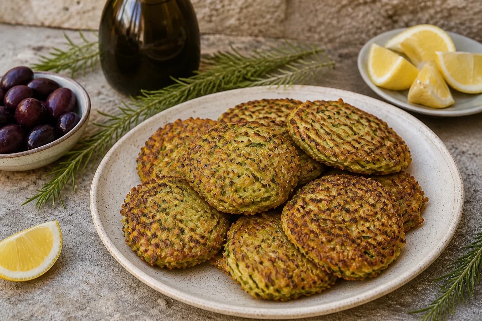 Pâte à beignets de courgette aux herbes dans un saladier