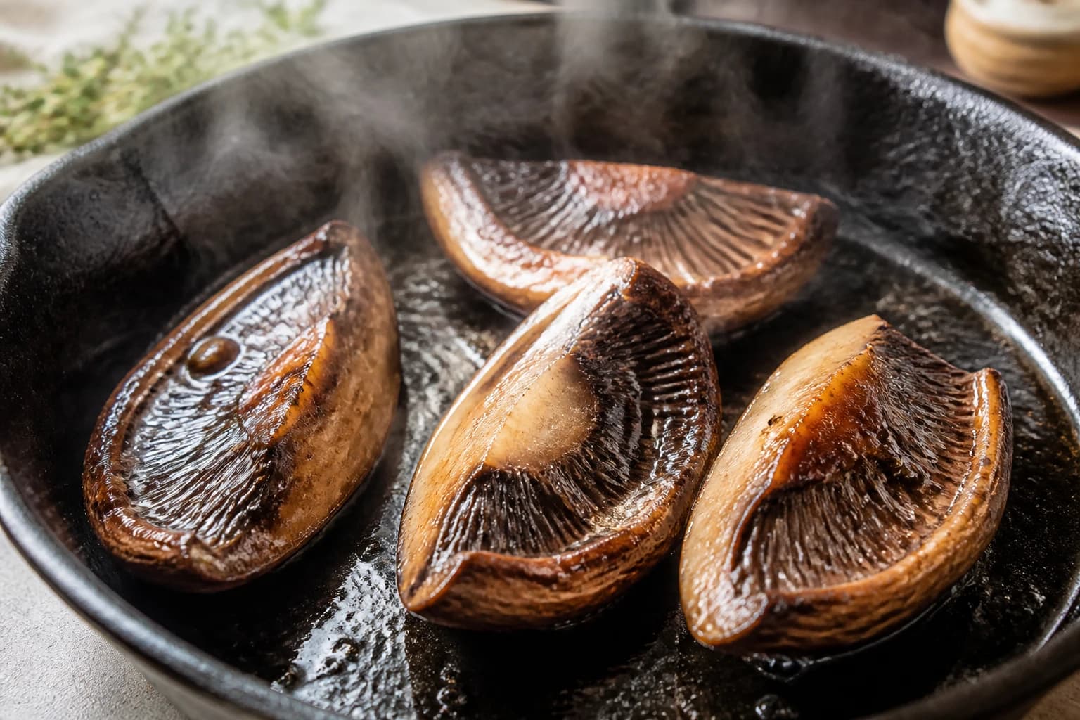 Sauce au vin rouge qui mijote dans la cocotte