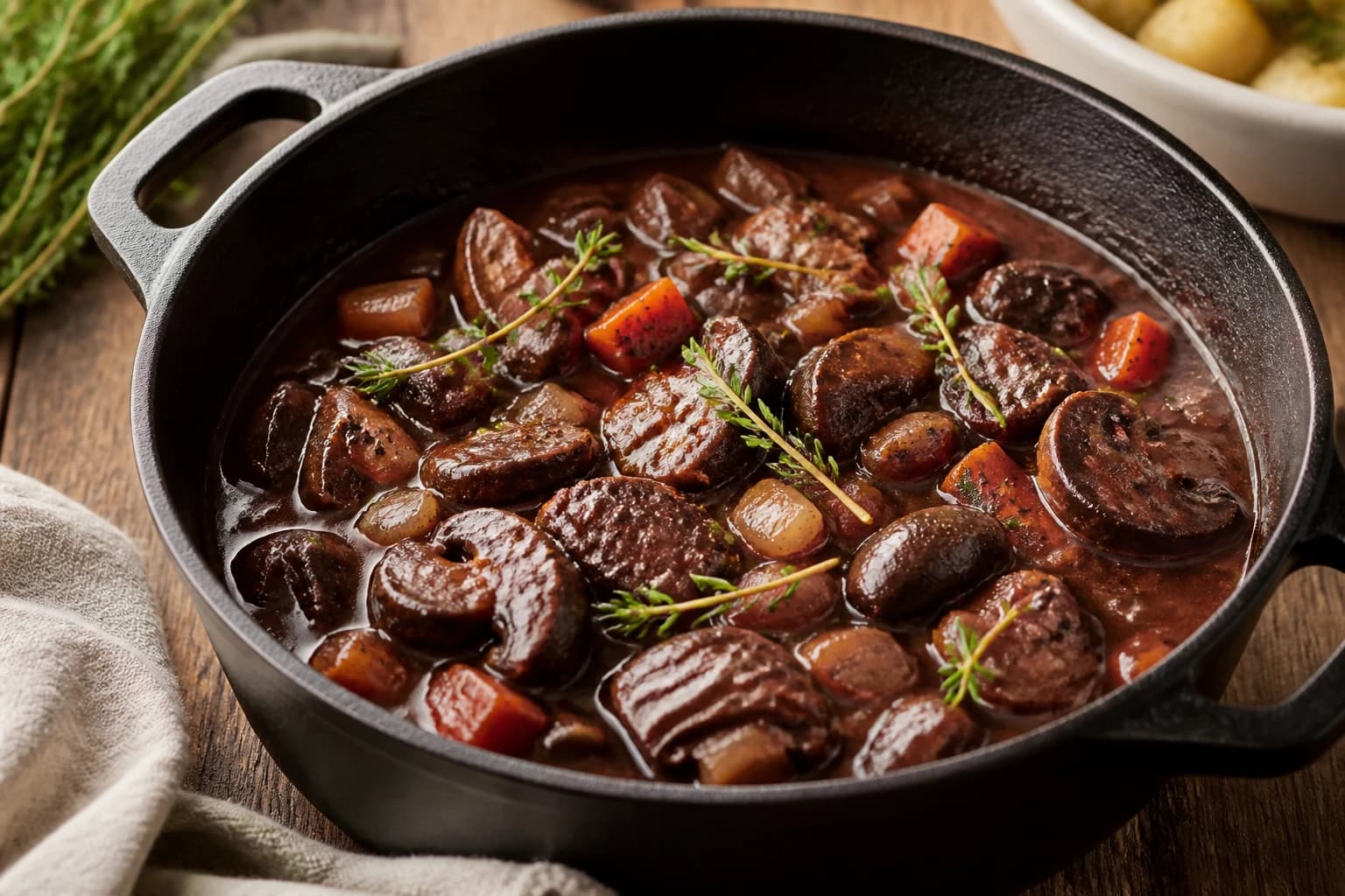 Bœuf bourguignon vegan : mon mijoté fondant au vin rouge