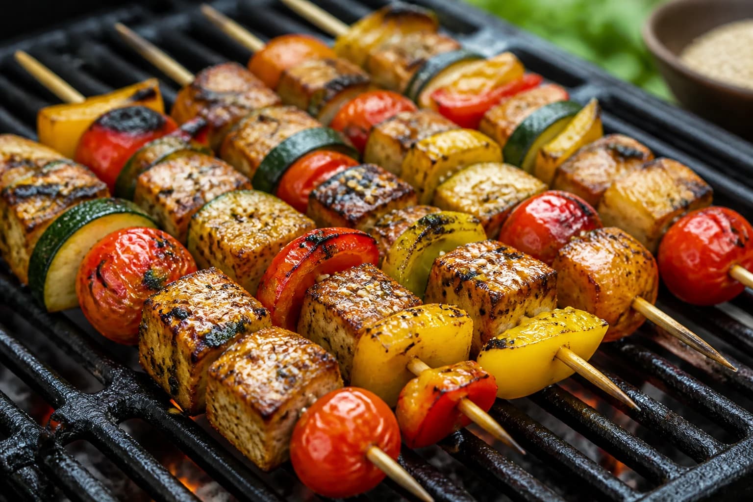 Brochettes de tofu vegan : la marinade qui les fait tenir