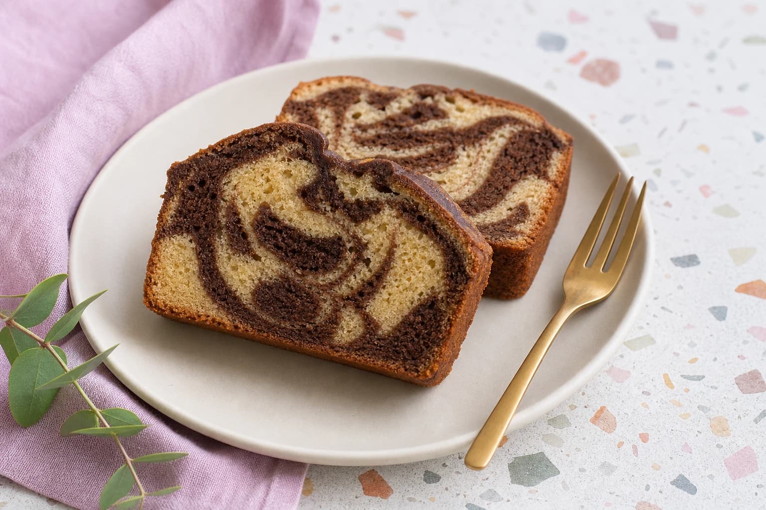 Cake marbré vegan : moelleux et bien marbré