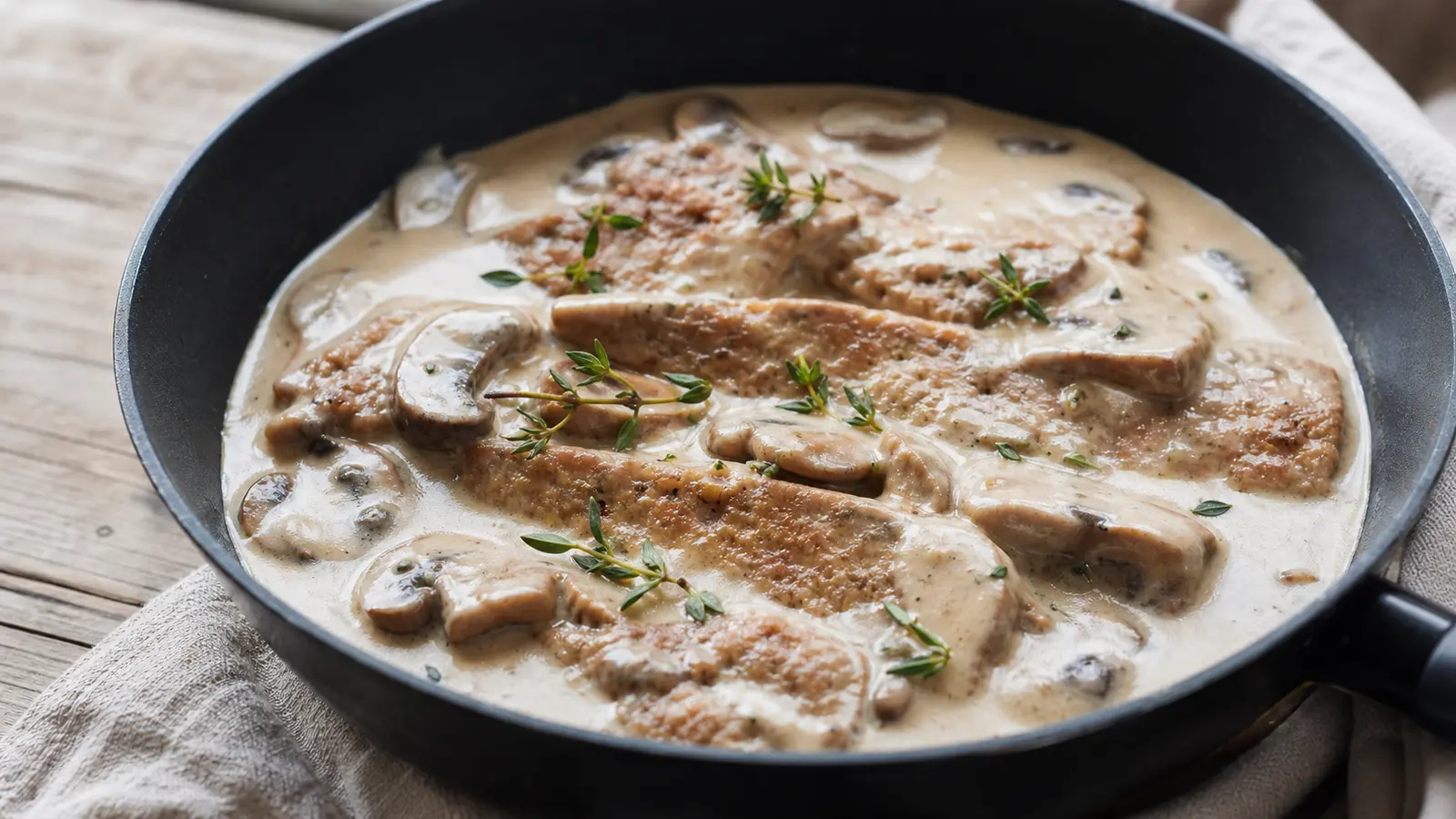 Concentrer le goût des champignons pour la recette emince de seitan sauce champignons