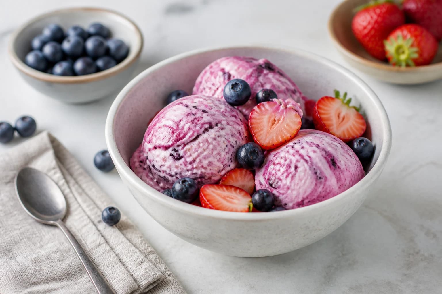 Glace vegan myrtille-fraise : crémeuse en 10 minutes