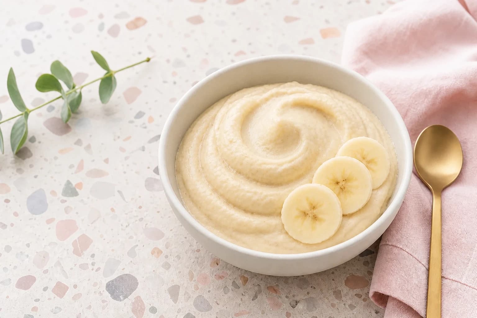Bananes congelées en train d'être mixées en crème onctueuse au robot