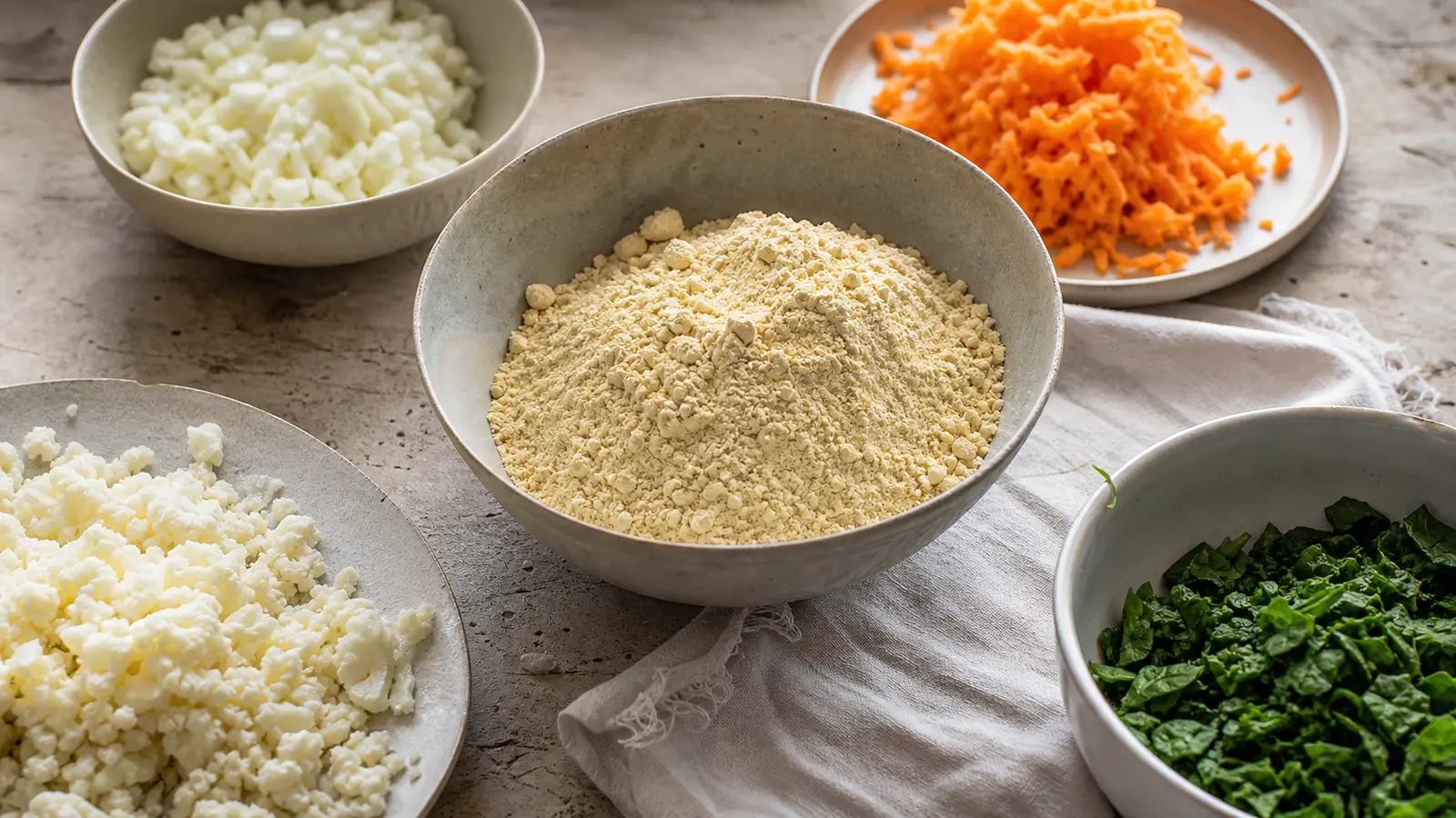 Préparer des légumes fins et secs pour la recette pakoras de legumes vegan