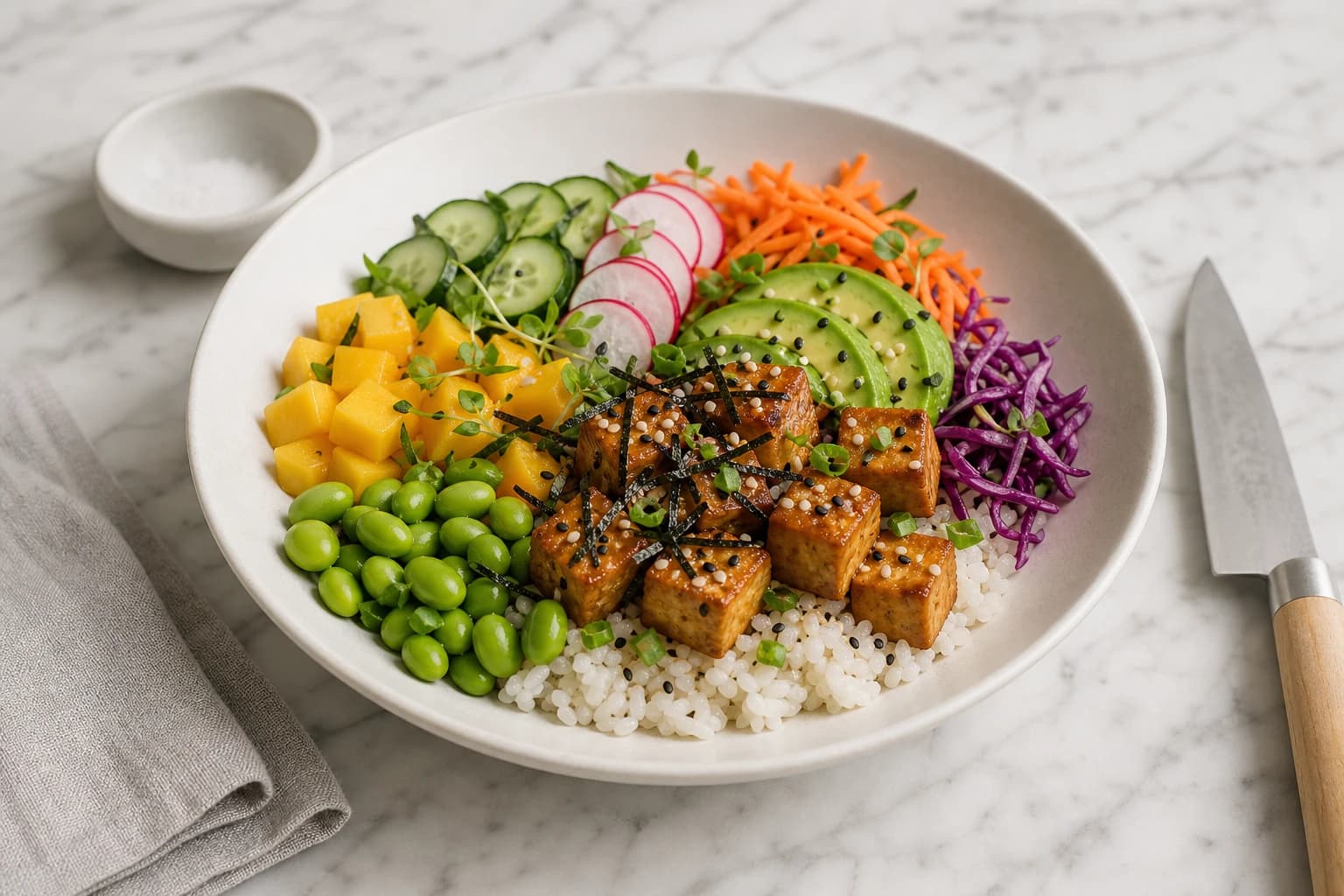 Poke bowl vegan : frais, gourmand et prêt en 30 minutes