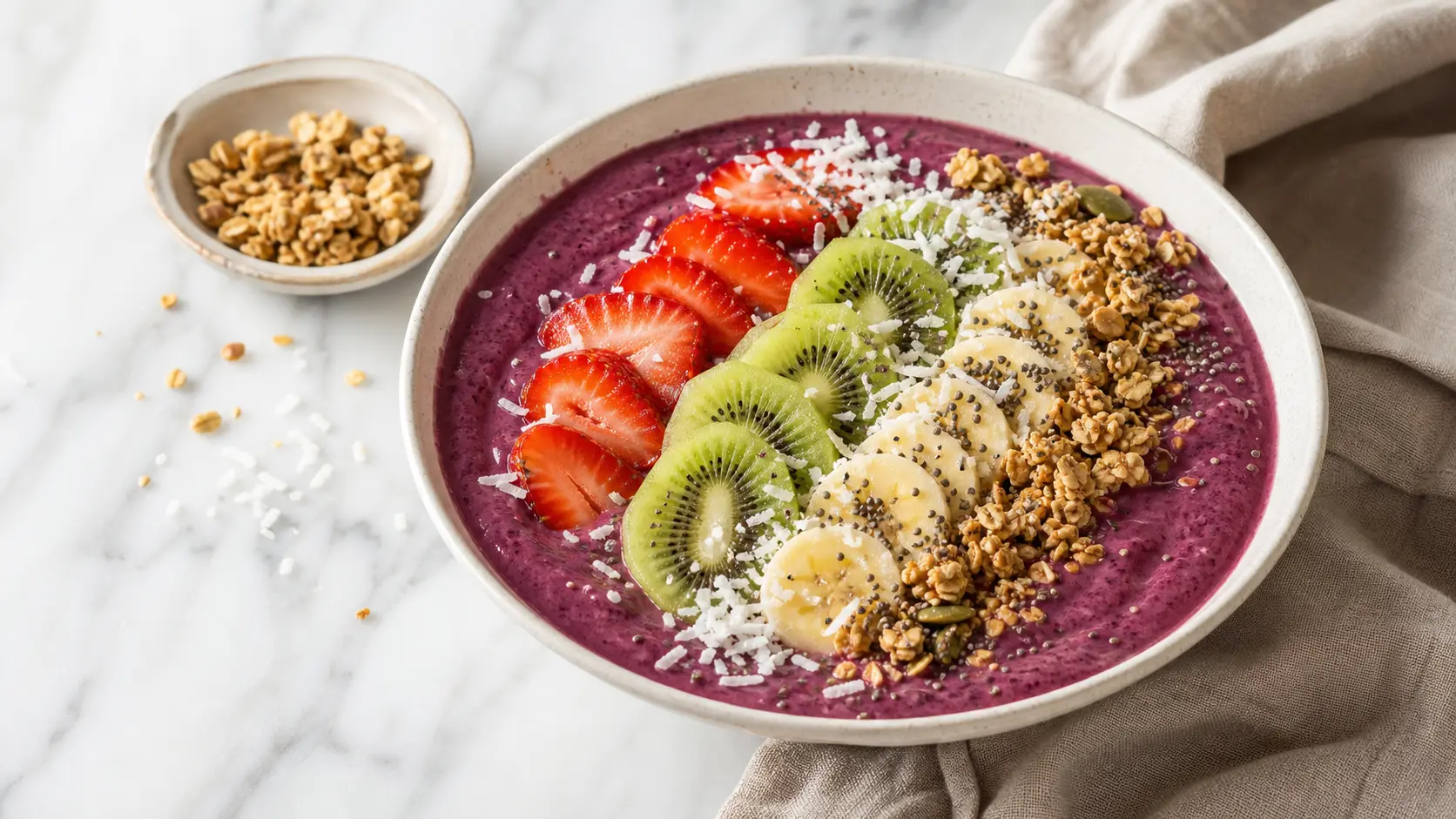 Smoothie bowl vegan : épais, fruité et croquant