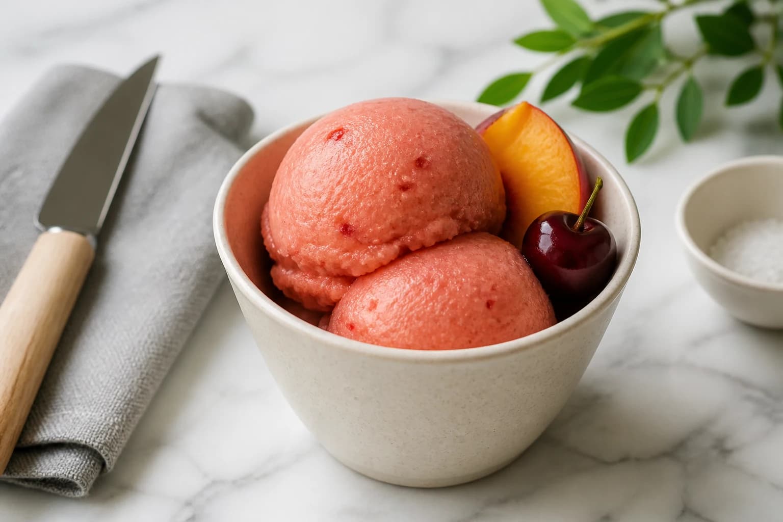 Sorbet pêche-cerise maison : fruité et facile
