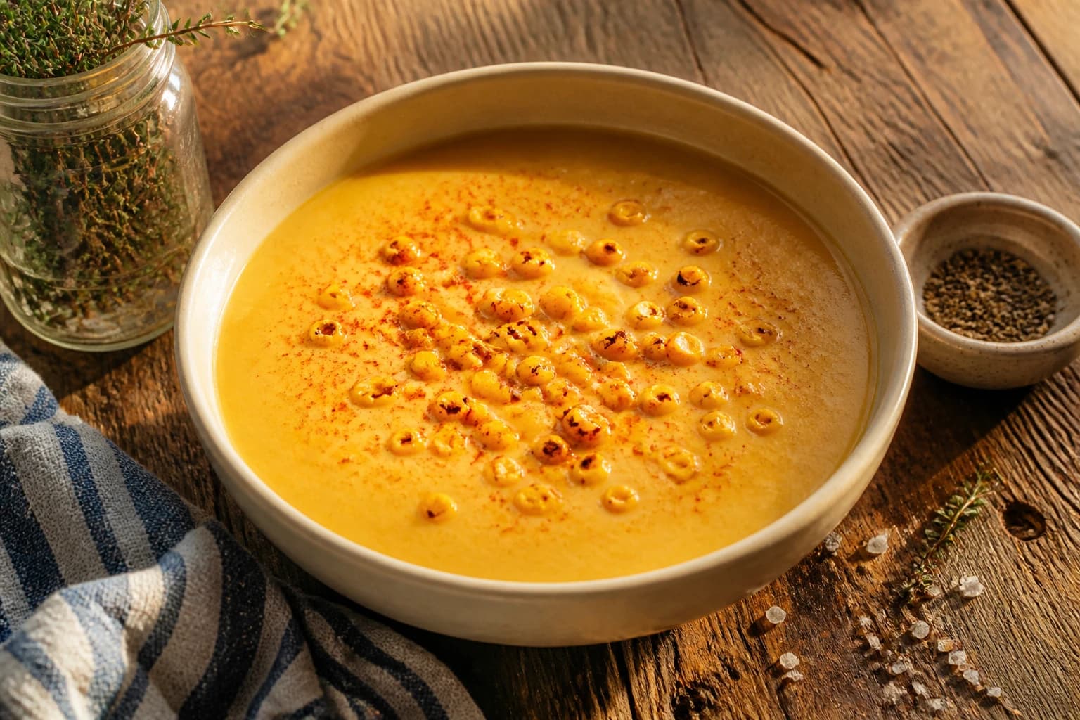 Soupe de maïs vegan crémeuse : prête en 30 minutes