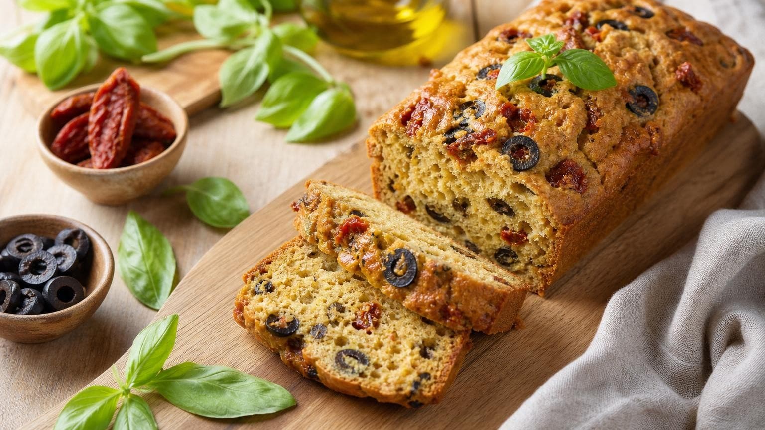 Cake salé vegan olives tomates séchées moelleux