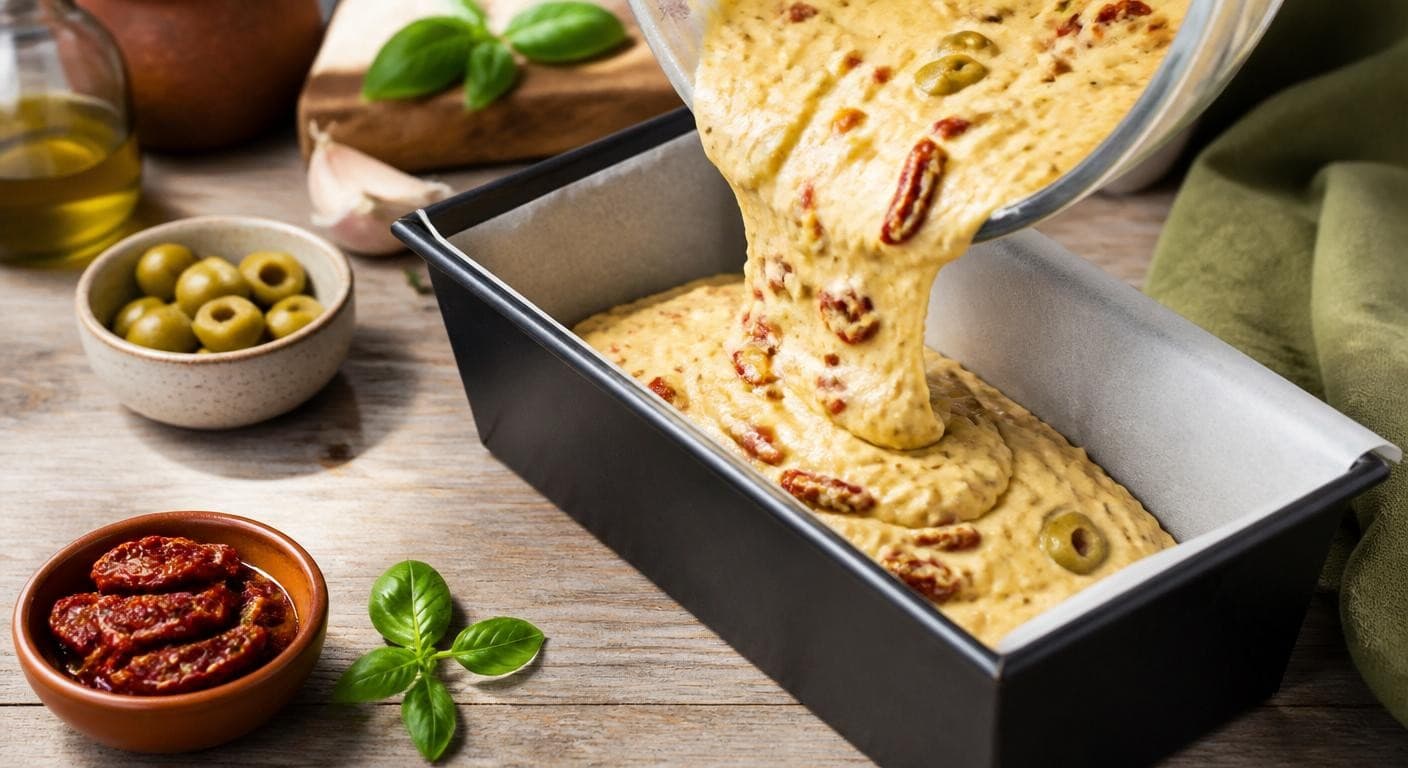 Préparation pas à pas du cake salé vegan