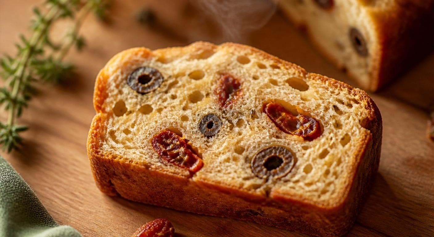 Mie moelleuse d'un cake salé vegan
