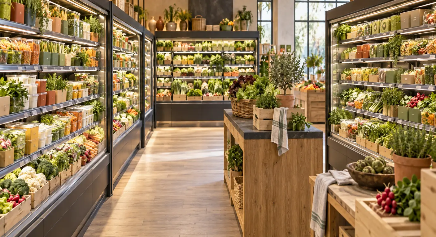 Rayon frais végétal d'un supermarché français