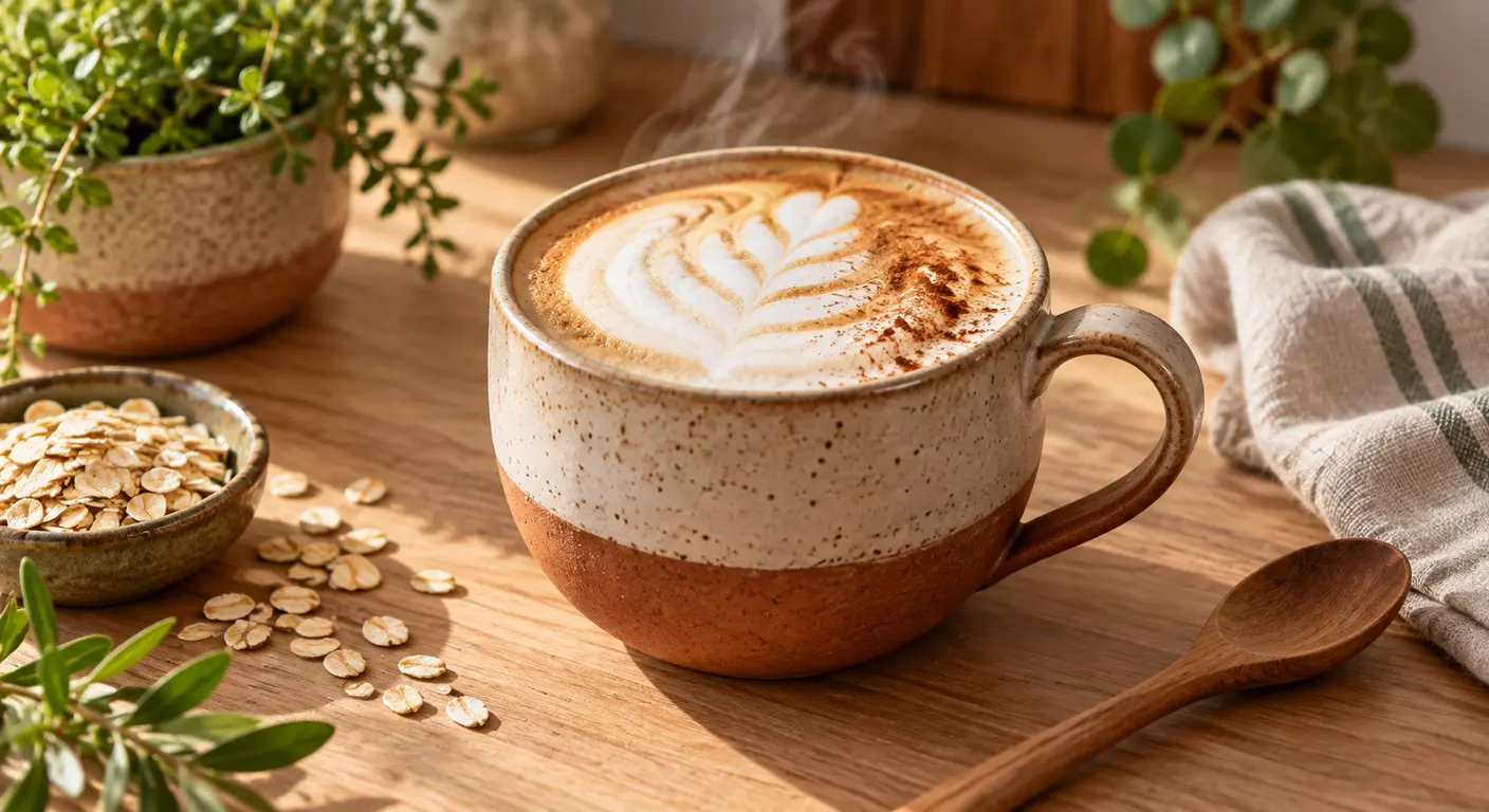 Café latte préparé avec une boisson d'avoine