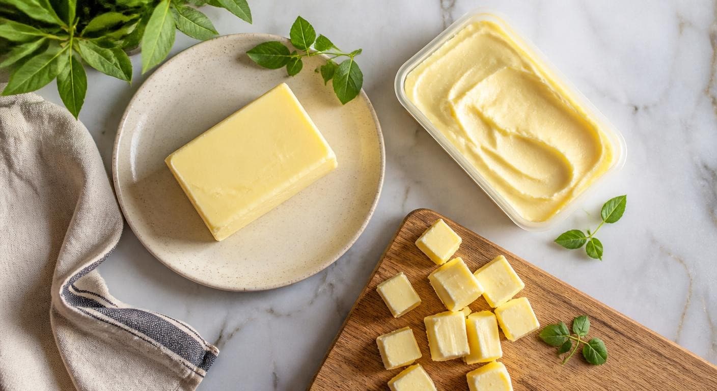 Différents formats de beurre végétal pour la pâtisserie