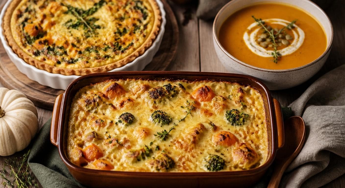Plats crémeux préparés avec de la crème végétale