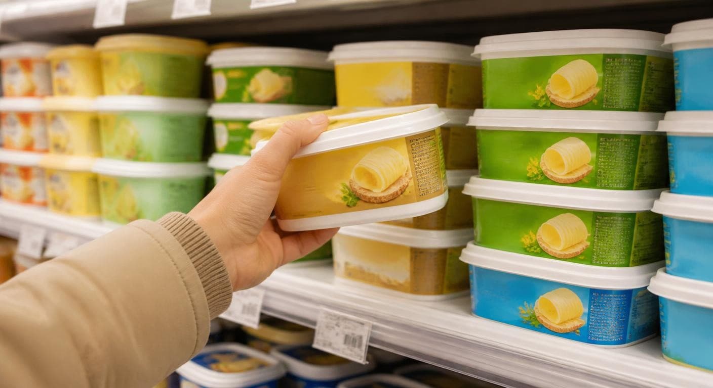 Rayon de margarines en supermarché