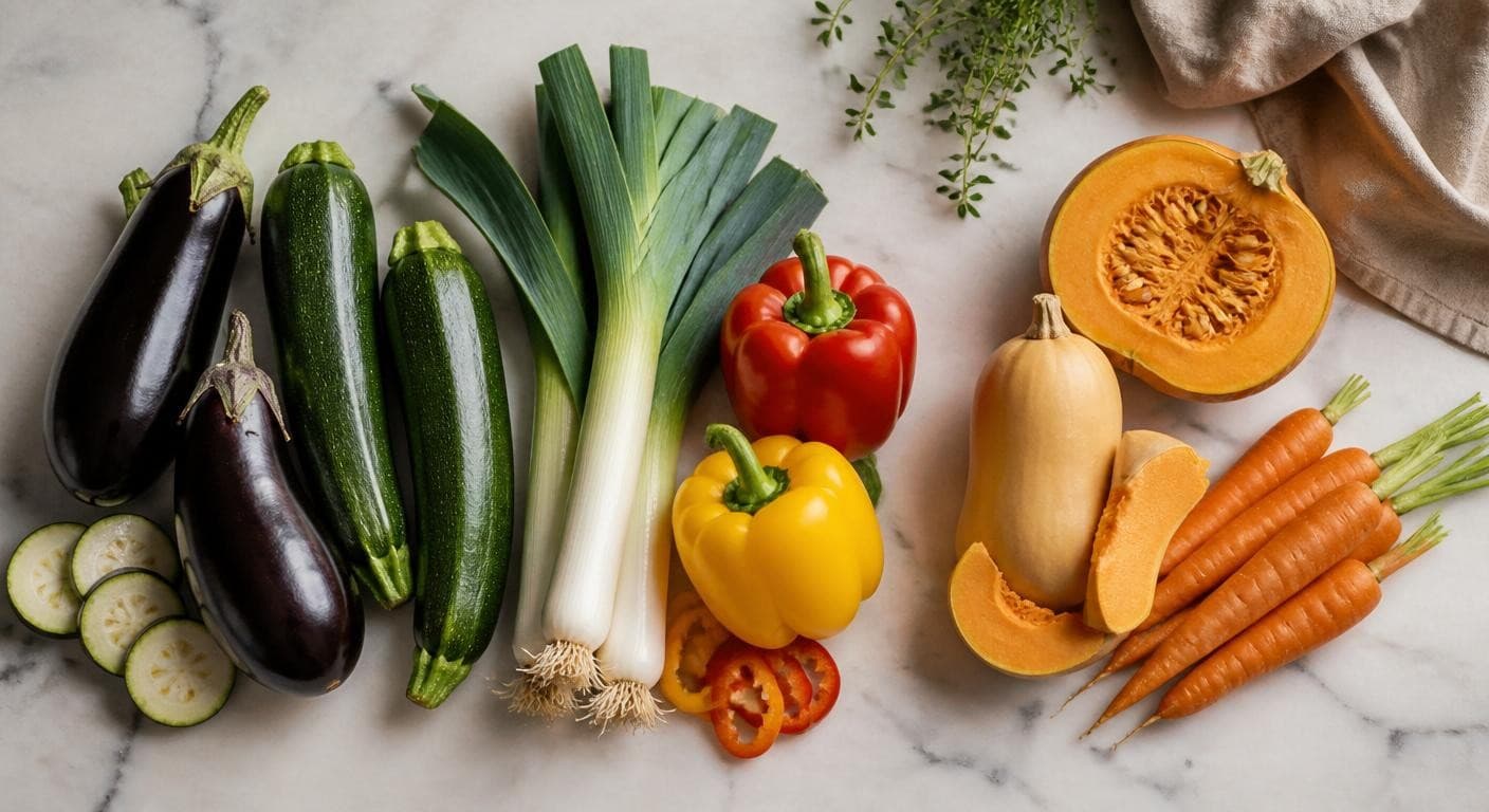Légumes classés par teneur en eau pour un cake salé