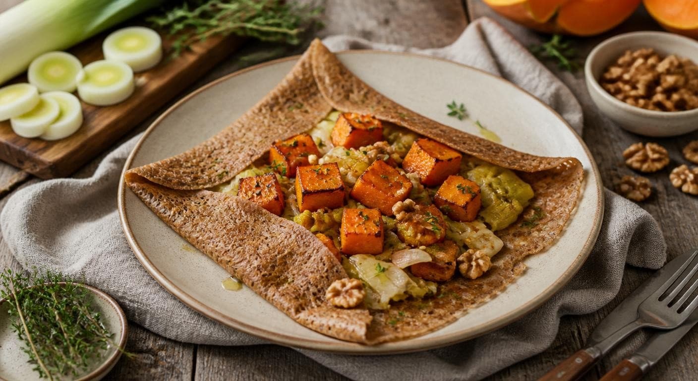 Galette de sarrasin chic à la butternut rôtie