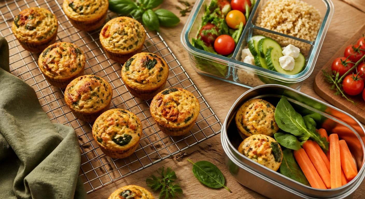 Batch cooking de muffins salés végétariens pour la lunch box